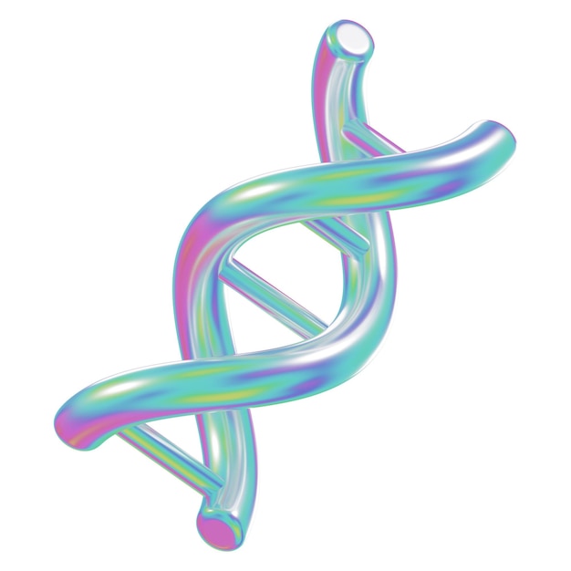 L'hélice d'ADN png 3D holographique à fond transparent
