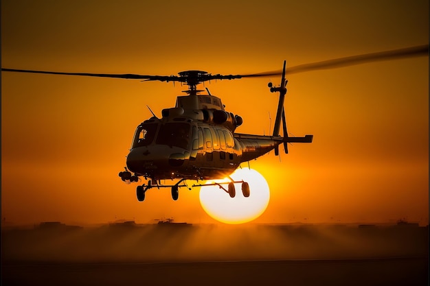 Hélicoptère dans le ciel