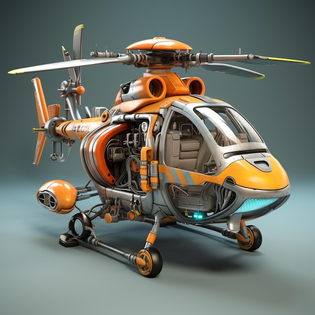 Hélicoptère de dessinateur 3D
