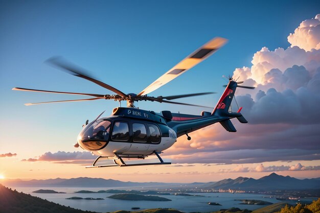 Photo hélicoptère militaire hover arme de guerre hélicopter de sauvetage aéronef civil hélicôtère à rotor à hélice