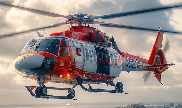 Photo un hélicoptère avec le mot air sur le côté