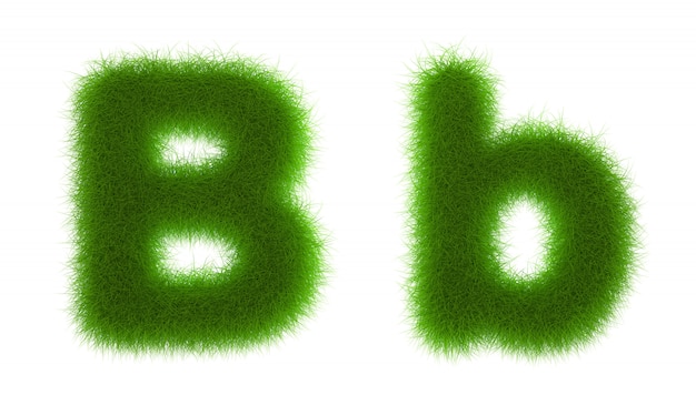 Photo herbe alphabet eco polices isolé sur fond blanc rendu 3d