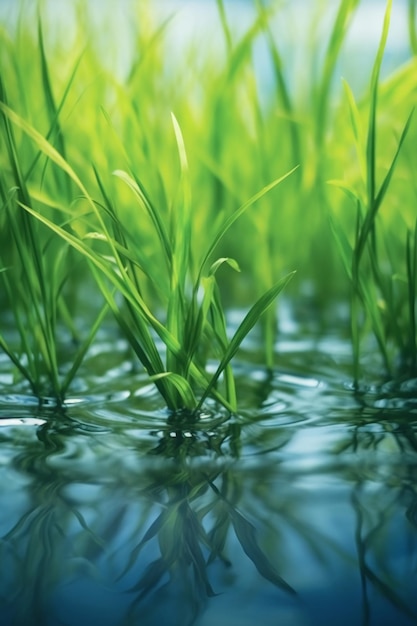 Herbe dans l'eau AI générative