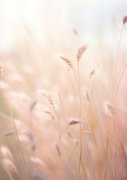 Photo herbe haute dans un champ avec un fond flou génératif ai