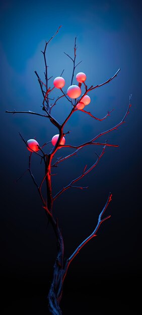 Photo une herbe de mer avec des ballons rouges et bleus dessus