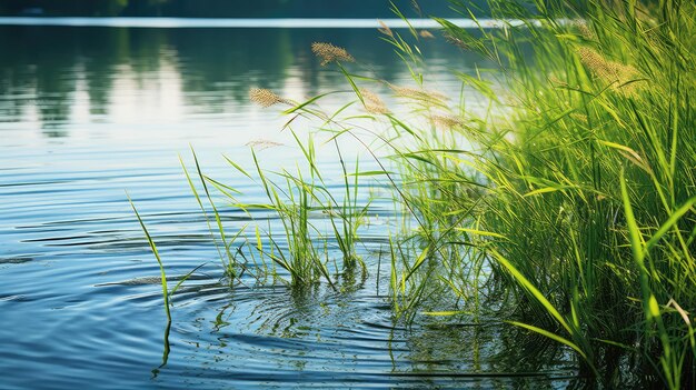 Herbe naturelle du lac