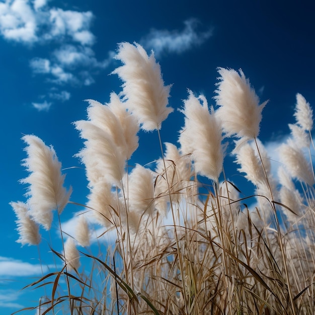 L'herbe de la pampa contre le ciel bleu AI générative