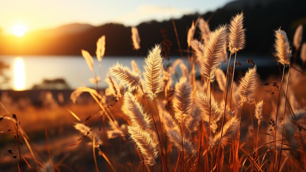 herbe de la pampa jaune, fond d'écran HD 8K, image photographique