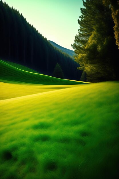 Herbe verte brillante