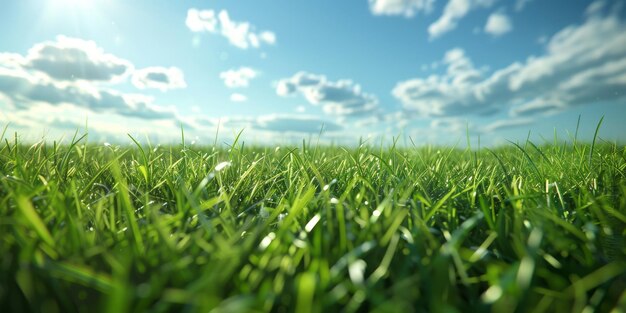 herbe verte épaisse dans le prairie IA générative