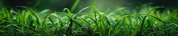 Photo de l'herbe verte sur une prairie avec le soleil qui brille à travers elle