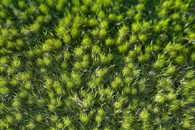 herbe verte avec tontes d'herbe