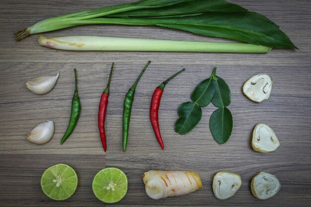 Herbes fraîches et épices, Ingrédients de la cuisine thaïlandaise épicée