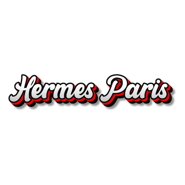 HermesParis texte 3D argent rouge noir blanc fond photo JPG