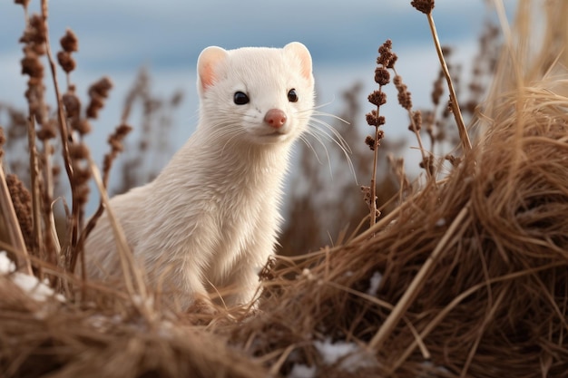 Hermine eurasienne à l'état sauvage