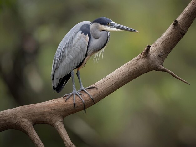 Le héron à tête noire Ardea melanocephala Parc national du Serengeti en Tanzanie