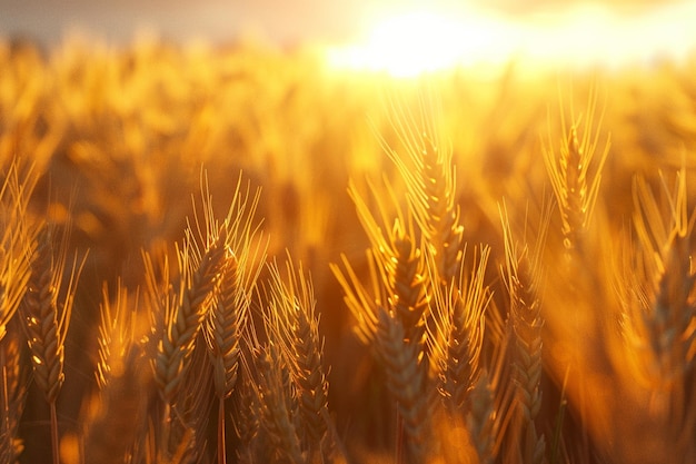 L'heure d'or dans un champ de blé