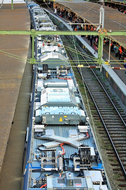 Heure de pointe Stockholm avec train moderne