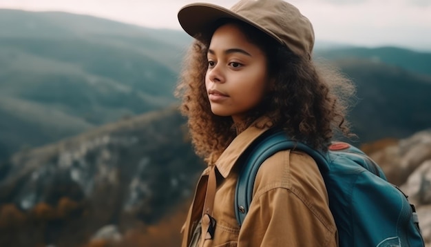 Photo heureuse belle jeune fille afro-américaine