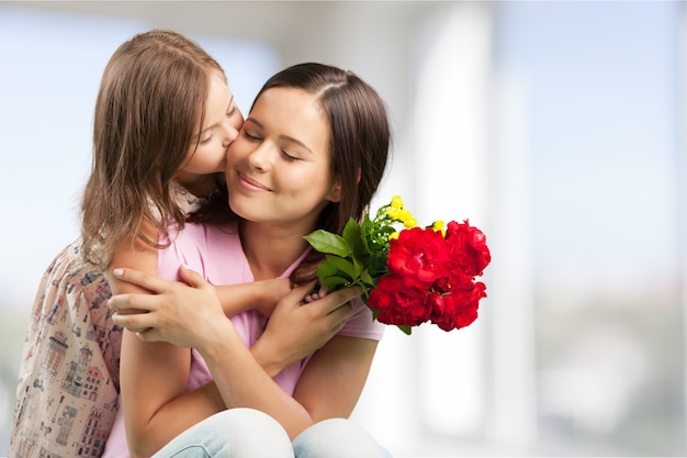 Heureuse mère et fille ensemble