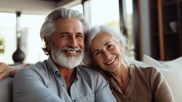 Heureux couple de personnes âgées