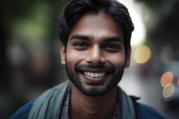 Heureux homme indien dans la rue