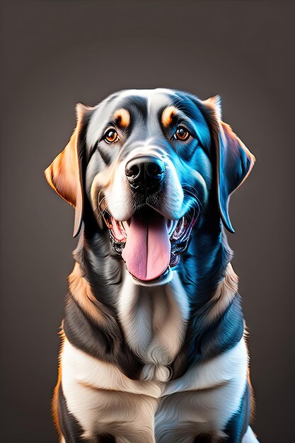 Heureux labrador retriever souriant sur isolé sur fond transparent Portrait d'un chien mignon PNG