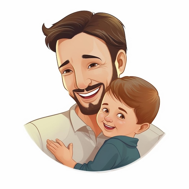 Heureux père et enfant illustration