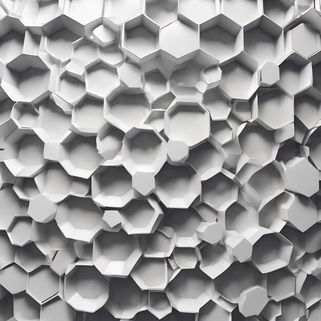 Hexagones blancs sur fond blanc