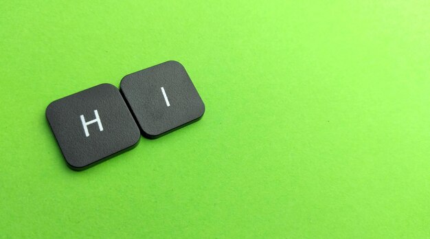 Photo hi clavier sur fond vert