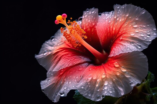 Photo l'hibiscus débauché une étude en rouge et blanc