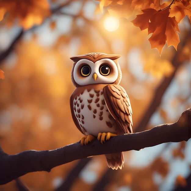 hibou assis sur un arbre