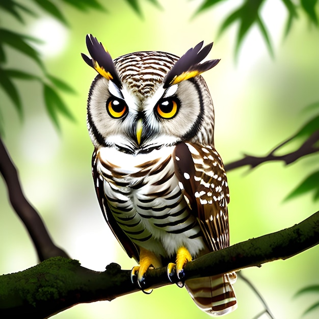 Hibou assis sur une branche