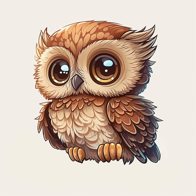 Un hibou de bande dessinée avec de grands yeux