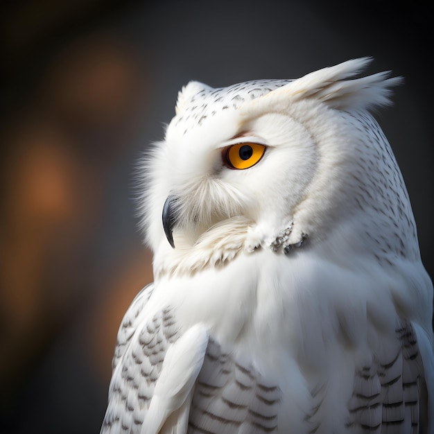 Un hibou blanc majestueux