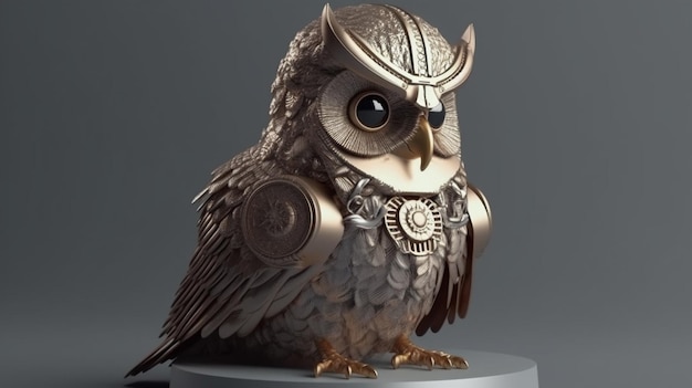 Hibou avec casque générative ai