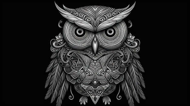 Un hibou avec un coeur sur le visage