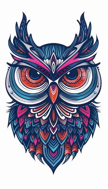 Photo un hibou coloré avec un motif coloré