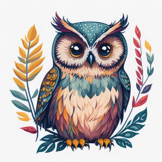 Un hibou coloré