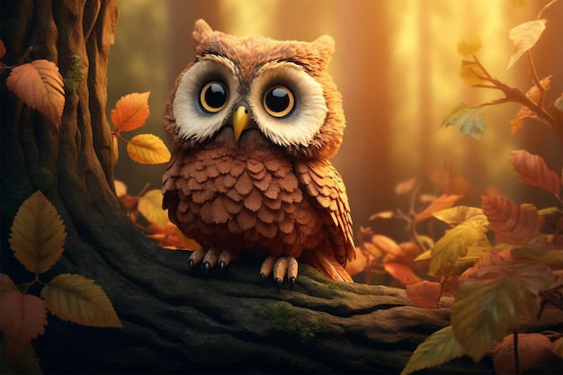 Le hibou de dessin animé