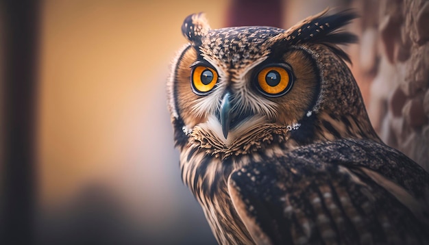 hibou à l'état sauvage, cherche une proie, ai créatif