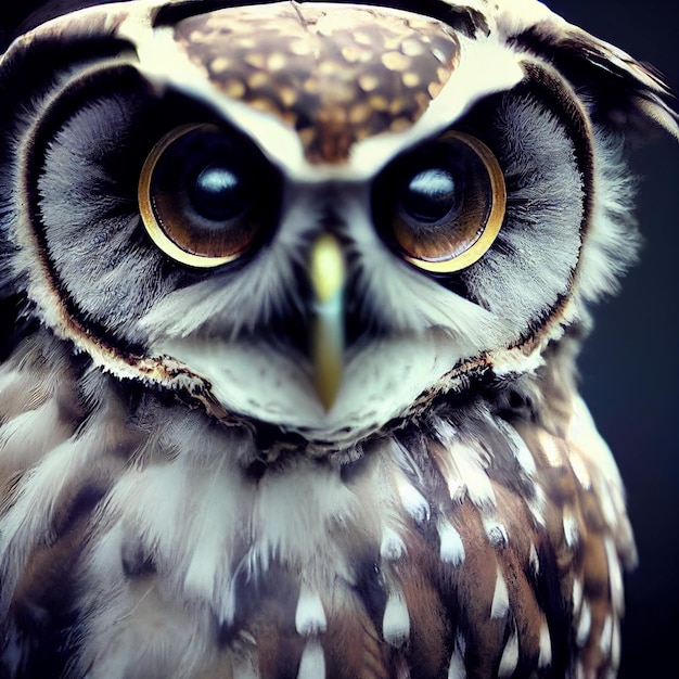 Hibou grand-duc portrait en gros plan avec de grands yeux