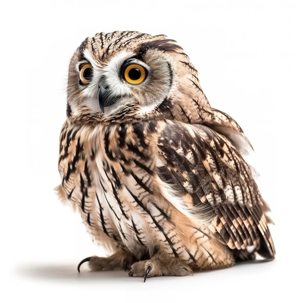 Photo hibou isolé sur fond blanc générer ai