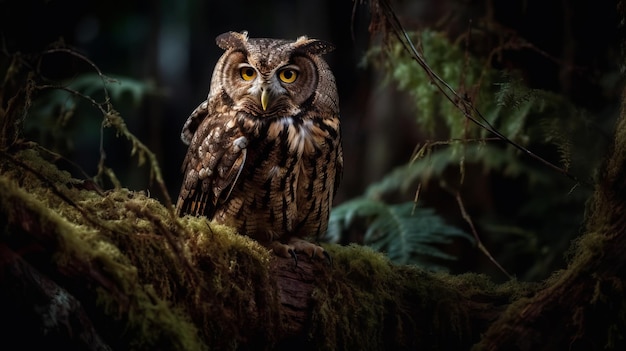 Hibou majestueux dans son habitat naturel