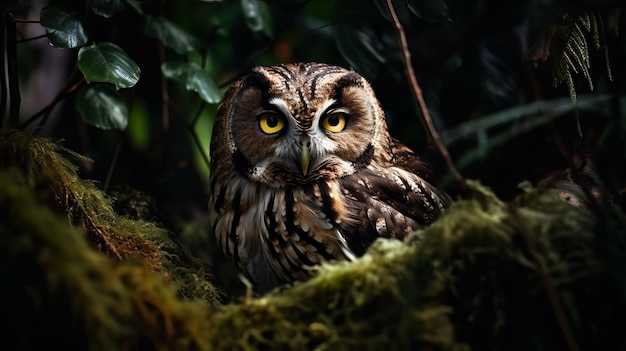 Hibou majestueux dans son habitat naturel