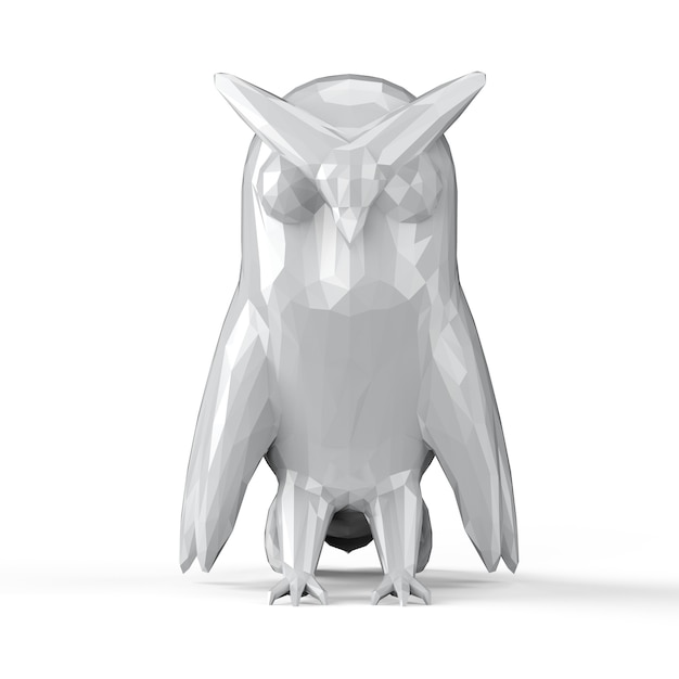 Hibou polygonale de rendu 3D isolated on white