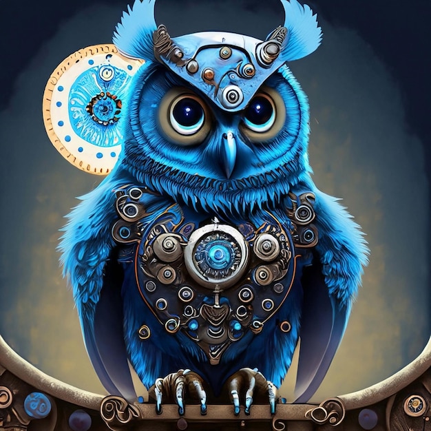 hibou steampunk créé à l'aide de la technologie générative AI