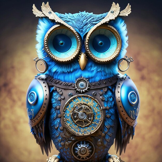 hibou steampunk créé à l'aide de la technologie générative AI