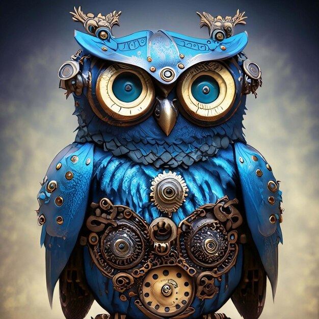 hibou steampunk créé à l'aide de la technologie générative AI