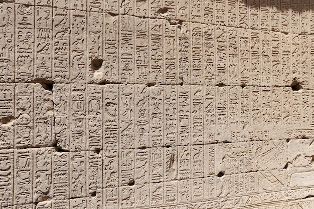 Hiéroglyphes dans le temple de Denderah Qena Egypte
